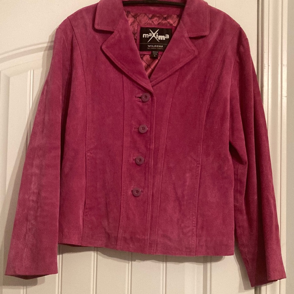 Women's suede leather Pink Jacket